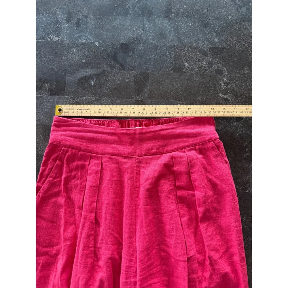 Abercrombie & Fitch Pink Linen Blend 2 Piece Set Crop Top Wide Leg Pants Small - Picture 13 of 16